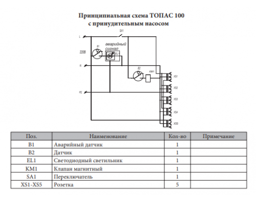 Монтажная схема Топас 100 Пр